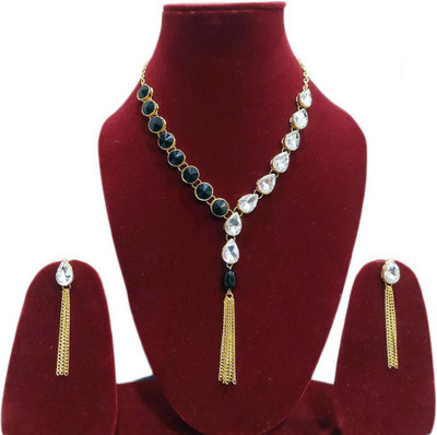 Varniraj enterprise Alloy Gold-plated Black Jewellery Set(Pack of 1)
