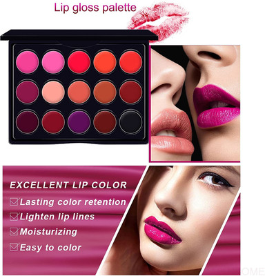 KAIASHA New Matte 15 Color Lip Cream Palette, Multi.(MULTI, 10 g)