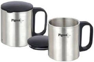 Pigeon Double Wall Stainless Steel Coffee / Tea (Pack of 2) Stainless Steel Coffee Mug(100 ml, Pack of 2)