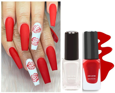 THTC New Smooth or Perfect Finish Quick-dry Formulated Dull Matte Nail Paint set MULTI COLOR(Pack of 2)