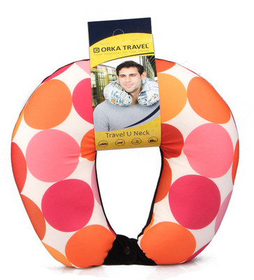 ORKA Travel Digital Printed Spandex With Micro Beads Travel U Neck Pillow(Printed)