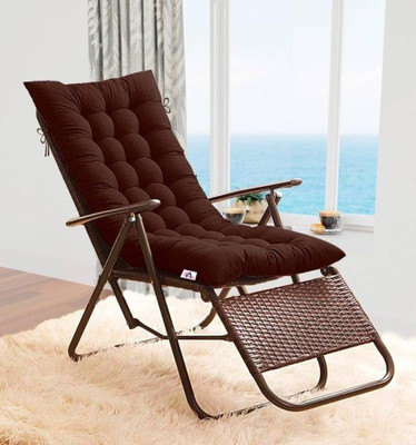 SSKWORLD Microfibre Solid Chair Pad Pack of 1(Brown)
