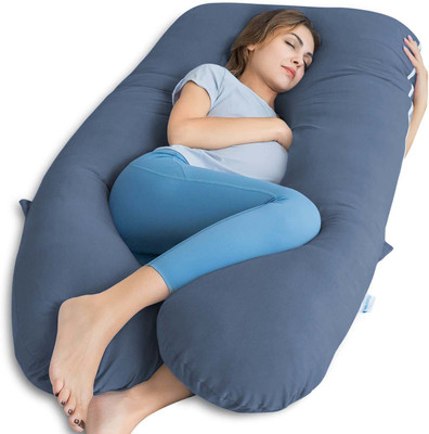 Cashmera Upgrade Model Pregnancy Pillow Microfibre Solid Pregnancy Pillow Pack of 1(Dark Blue)
