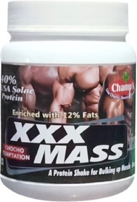 CHAMPS NUTRITION XXX MASS 500 gm Weight Gainers/Mass Gainers(500 g, CHOCOLATE, American Ice Cream, STRAWBERRY, Vanilla, Mango, Banana)