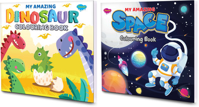 Sawan Presents Set Of 2 My Amazing Colouring Books Of Dinosaur & Space(Paperback, Sawan)