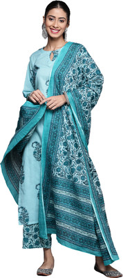Arayna Floral Print Kurta, Palazzo & Dupatta Set