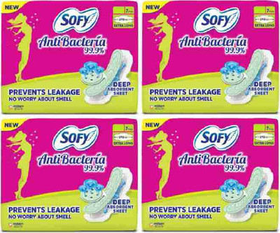 SOFY Antibacteria XL+7+7+7+7 Sanitary Pad Sanitary Pad(Pack of 28)