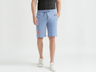 United Colors of Benetton Printed Men Grey Basic Shorts