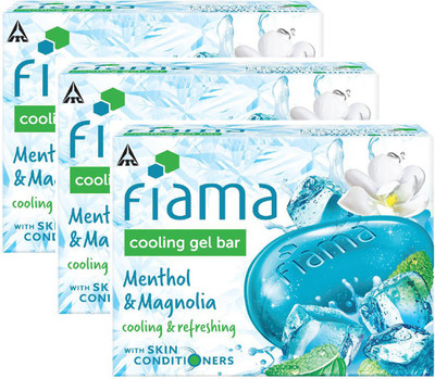 FIAMA Cooling Gel Bar Menthol And Magnolia 125gm Pack Of 3(3 x 125 g)