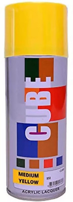 CUBE yellow paint Yellow Spray Paint 600 ml(Pack of 1)