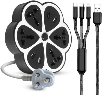 cablebasket EXT-404 4  Socket Extension Boards(Grey, 1.3 m, With USB Port)