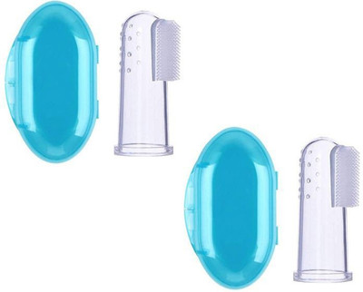 Gentle e kart ® [2-Pcs] BPA Free Baby Soft Silicone Finger Toothbrush With case for Soft Soft Toothbrush(Pack of 2)