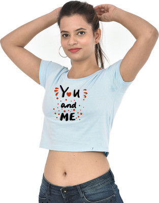 QuaClo Casual Printed Women Light Blue Top