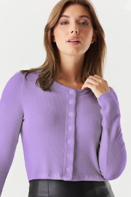 SIGHTBOMB Casual Striped Women Purple Top