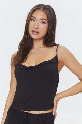 FOREVER 21 Casual Solid Women Black Top