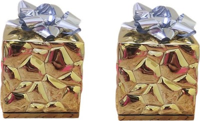 Pravi Arts Pack of 2 Golden ring gift case for engagement proposal Ring box Vanity Box(golden)