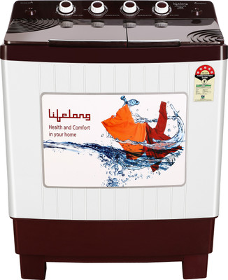Lifelong 7.5 kg Semi Automatic Top Load Maroon, White