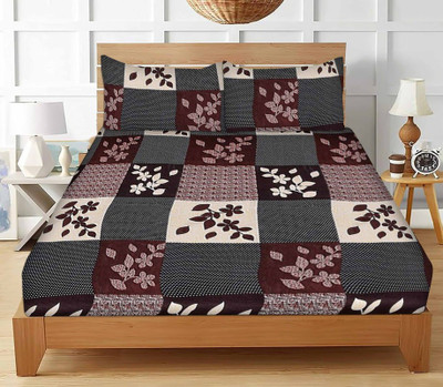 cyt 210 TC Polyester Queen 3D Printed Flat Bedsheet(Pack of 1, Multicolor60)