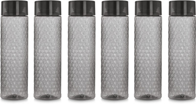 AK HUB 1000 ml Plastic Bottle(Pack of 6, Black)