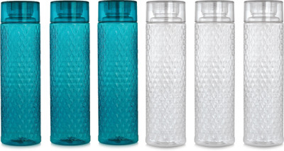 AVAIKSA 1000 ml PET Bottle(Pack of 6, Multicolor)