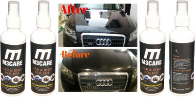 M3CARE Liquid Car Polish for Dashboard, Chrome Accent, Bumper, Exterior, Leather, Headlight, Metal Parts, Windscreen(800 ml)