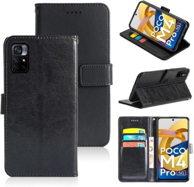 Frazil Flip Cover for Mi Redmi Note 11T 5G, Poco M4 Pro 5G(Black, Dual Protection, Pack of: 1)