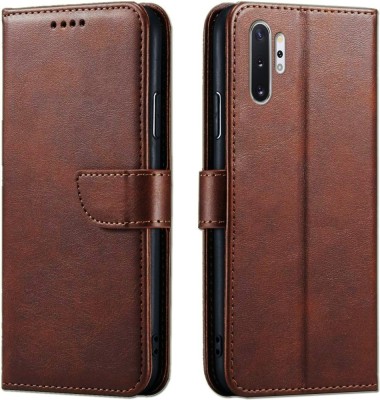 TINGTONG Flip Cover for Samsung Galaxy Note 10 Plus(Brown, Shock Proof, Pack of: 1)