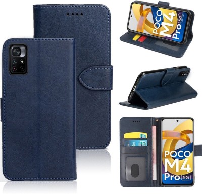 Frazil Flip Cover for Mi Redmi Note 11T 5G, Poco M4 Pro 5G(Blue, Dual Protection, Pack of: 1)