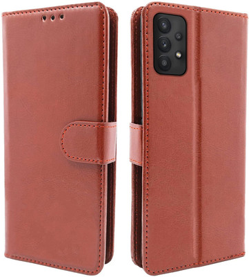 Juberous Flip Cover for Samsung Galaxy M32 5G, Samsung Galaxy A32 5G(Brown, Cases with Holder, Pack of: 1)