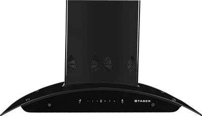 Faber HOOD ORIENT SMART 3D IND HC SC EBK 90 Auto Clean Wall Mounted Chimney (Black 1250 CMH)