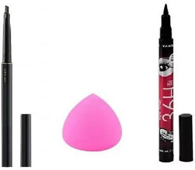 AVEU Double Eyebrow Pencil with eyebrow Brush-( BLACK )+Beauty blander+ high quality waterproof liquid-eye liner 36H(1 Items in the set) AVEU Double Eyebrow Pencil with eyebrow Brush-( BLACK )+Beauty blander+ high quality waterproof liquid-eye liner 36H(1 Items in the set)