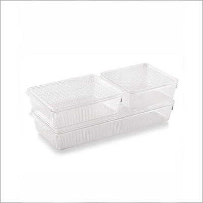 RABBONIX Plastic Fridge Container  - 6 L(Pack of 3, Clear)