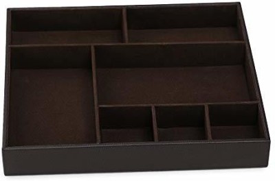 Azyeea 7 Compartments leather office desk(Brown)