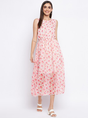 Camey Women A-line Multicolor Maxi/Full Length Dress