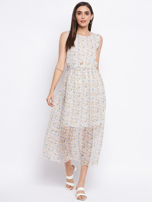 Camey Women A-line Multicolor Maxi/Full Length Dress