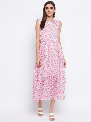 Camey Women A-line Multicolor Maxi/Full Length Dress
