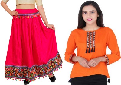 K2Creations Women Ethnic Top Skirt Set