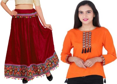 K2Creations Women Ethnic Top Skirt Set