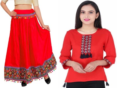 K2Creations Women Ethnic Top Skirt Set