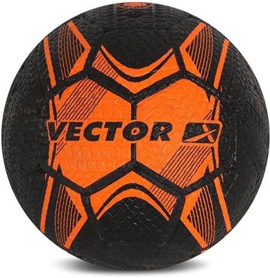 VECTOR X Street Soccer Rubber Moulded Football (Pack of 1, Black, Orange) Football - Size: 5(Pack of 1)