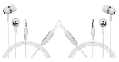 Hitage Pack Of 2 Youth Series Best Super Bass HD Clear Sound Wired Headset(White, In the Ear)