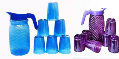 Mugo JUG_COMBO_PURPLE_BLUE Jug Glass Set(Plastic)