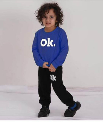 JSGARMENTS Baby Boys & Baby Girls Party(Festive) T-shirt Pant(ROYAL BLUE, BLACK)