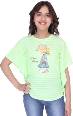 Cutecumber Baby Girls Casual Polyester Top(Green, Pack of 1)