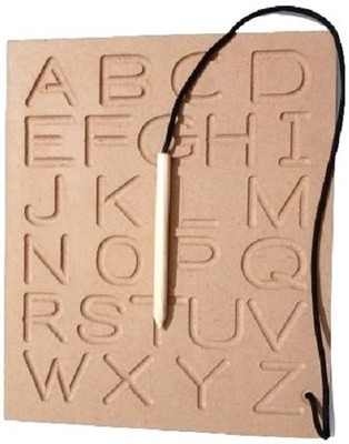 Ashmi Wooden ABC Tracing Writing Practice with Dummy Pencil for Kids 8 X 95.5 Inch(Brown)