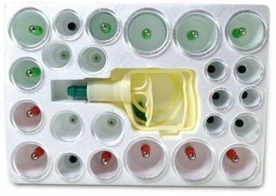 YKID Vacuum Cupping 24 Massage Therapy Kit Vacuum Cupping with Suction Pump Set Of 24 Cups Massager(Multicolor)