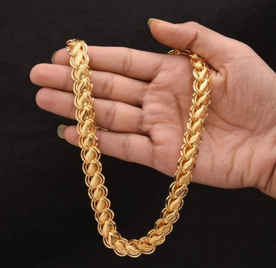 LABHUBAMON Neck chain for mens and chain for boy gold plated Gold-plated Plated Copper Chain