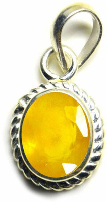 EVERYTHING GEMS Sapphire6597 Silver Sapphire Brass Pendant
