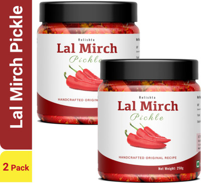 Relishta Home Style North Indian Premium Red Chilli Pickle (Pack of 2) Red Chilli Pickle(2 x 250 g)