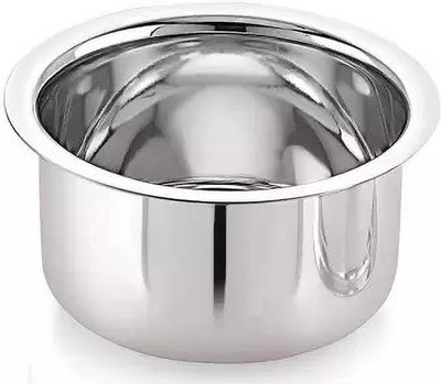 Sonanshi Stainless Steel Round Bottom Patila/Bhagona/Tapeli with LID Tope with Lid 3 L capacity 20.29 cm diameter(Stainless Steel)